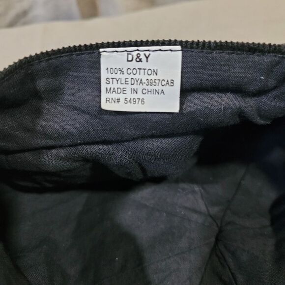 D & Y black corduroy beret rhinestone detail with mini pocket hat cap - Picture 8 of 8